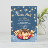 Winter Strawberry Chocolate Fondue verjaardagsfees Kaart (Staand voorkant)