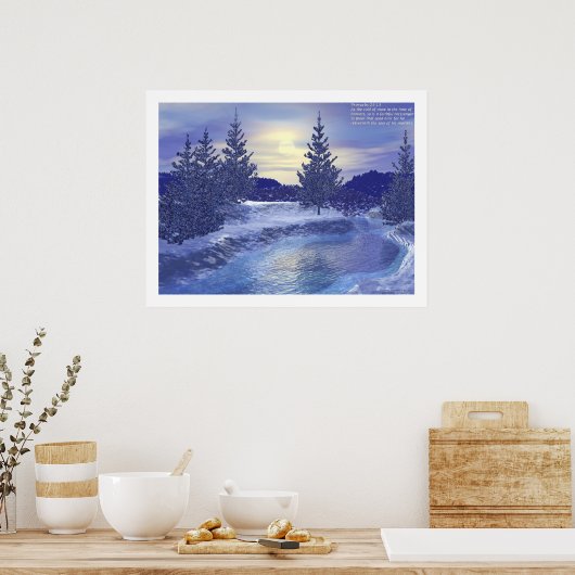 Winter Stream #2 met Proverbs Poster (Keuken)