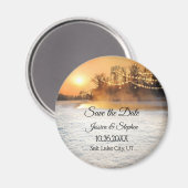 Winter String Lights Save the Date Magnet Magneet (Voorkant / Achterkant)