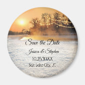 Winter String Lights Save the Date Magnet Magneet (Voorkant)