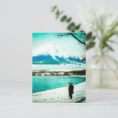 Winter Stroll Beneath Mt. Fuji 富 山 Japan Briefkaart (Staand voorkant)