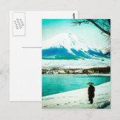Winter Stroll Beneath Mt. Fuji 富 山 Japan Briefkaart (Voorkant / Achterkant)