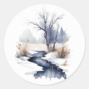 Winter Stroom Ronde Stickers #3