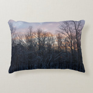 Winter Sunrise I Pastel Natuur Landschap Accent Kussen