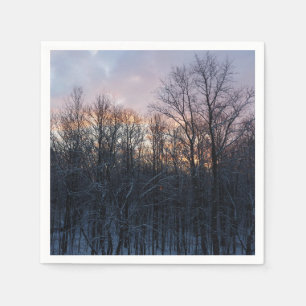 Winter Sunrise I Pastel Natuur Landschap Servet