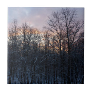Winter Sunrise I Pastel Natuur Landschap Tegeltje