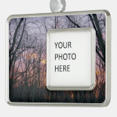 Winter Sunrise II Verzilverd Kader Ornament (Links)