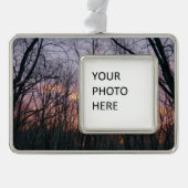 Winter Sunrise II Verzilverd Kader Ornament (Voorkant)