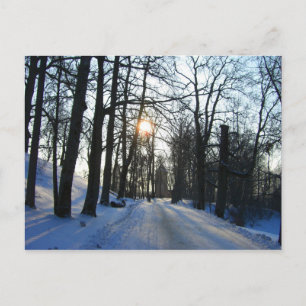 Winter Sunset-briefkaart Briefkaart