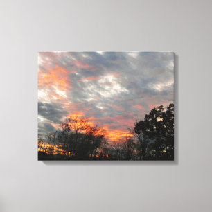 Winter Sunset Natuur Landscape Photography Canvas Afdruk
