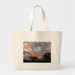Winter Sunset Natuur Landscape Photography Grote Tote Bag