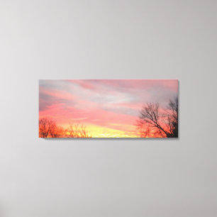 Winter Sunset on Wrapped Canvas Afdruk