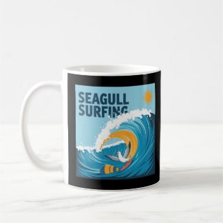 Winter Surfer Zeemeeuw, Zeemeeuw Surfen Koffiemok