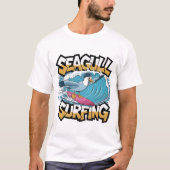 Winter Surfer Zeemeeuw, Zeemeeuw Surfen, Zeemeeuw T-shirt (Voorkant)