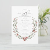 Winter Surprise Party Greenery 50ste verjaardag Kaart (Staand voorkant)