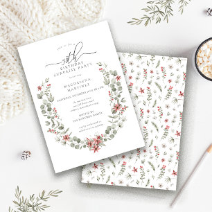 Winter Surprise Party Greenery 50ste verjaardag Kaart