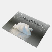 Winter Swan Prettige feestdagen Deurmat (Schuin)