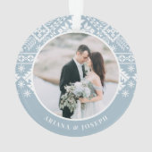 Winter Sweater Pattern | Weddenfoto Ornament (achterkant)