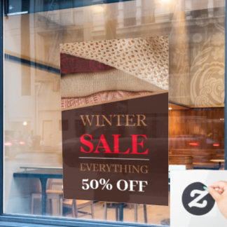 Winter Sweater Sale Custom Window Cling Raamsticker