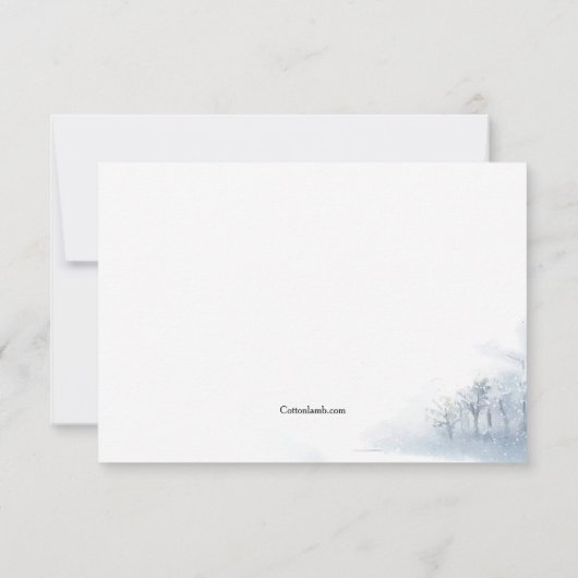 Winter Sympathie Dank u wel Bedankkaart (Achterkant)