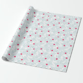 Winter Tak Patroon | Minimale Dennen Tak & Bes Cadeaupapier (Uitgerold)