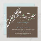 Winter tak sneeuw bloem bruiloft uitnodiging (Voorkant / Achterkant)