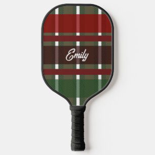 Winter Tartan Groene Festive Pickleball Paddle