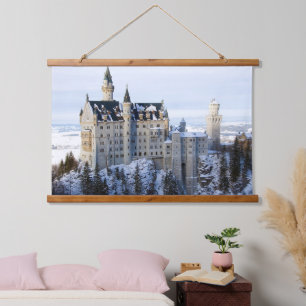 Winter te Neuschwanstein Castle, Duitsland, Beiere Hangend Wandkleed