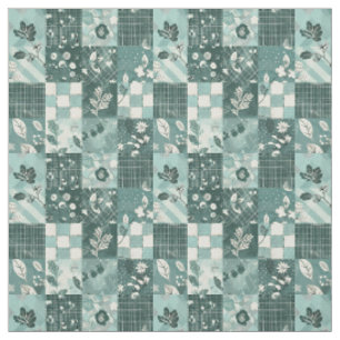 Winter Tealblauwe Patchwork Vintage Dekbed Stof