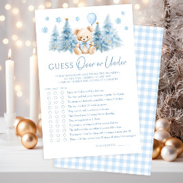 Winter Teddy Bear Baby Shower Over or Under Game