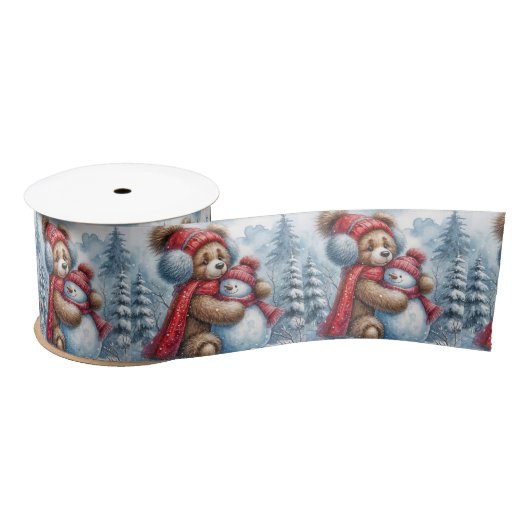 Winter Teddy Bear en Sneeuwman Lint (Spoel)