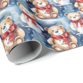 Winter Teddy Bears Cadeaupapier (Rol Hoek)