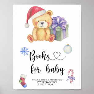 Winter teddybeer, boeken voor baby poster