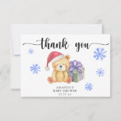 Winter teddybeer - dank u bedankkaart (Voorkant)