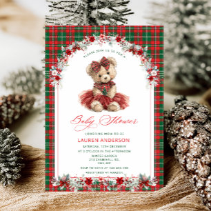 Winter Teddybeer Luxe Baby shower Kaart