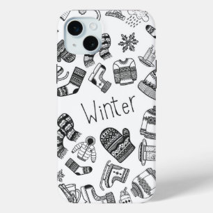 Winter thema patroon schets iPhone / iPad case