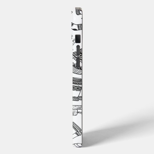 Winter thema patroon schets iPhone / iPad case (Achterkant / Links)