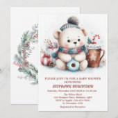 Winter thema schattig beer speelgoed koffie waterv kaart (Voorkant / Achterkant)