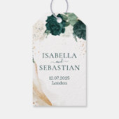 Winter Theme Green Roses Cadeaulabel (Achterkant)
