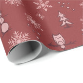 Winter Things Wrapping Paper - Ruby, Wijn, Roos Cadeaupapier (Rol Hoek)
