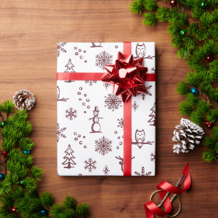 Winter Things Wrapping Paper - Sneeuw + Wijn Cadeaupapier