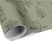 Winter Things Wrapping Paper - Wijze + Pine Cadeaupapier (Rol Hoek)