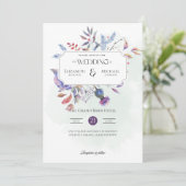 Winter Thistle Print of Digital Wedding Kaart (Staand voorkant)