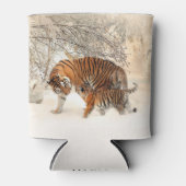 Winter Tigers aangepaste monogram koelbox Blikjeskoeler (Voorkant)