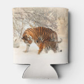 Winter Tigers aangepaste monogram koelbox Blikjeskoeler (Achterkant)