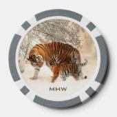 Winter Tigers aangepaste monogram poker chips (Achterkant)