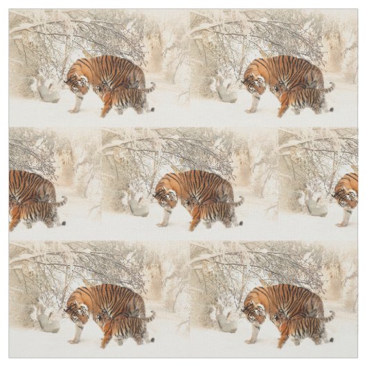 Winter Tigers aangepaste stof (Swatch)