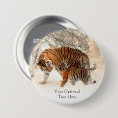 Winter Tijgers aangepaste knoppen Ronde Button 7,6 Cm (Voorkant /achterkant)