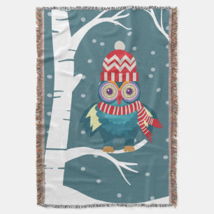 Winter Time Owl Throw Blanket Deken