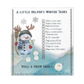 Winter To-Do List Notepad Snowman and Marshmallow Notitieblok (Voorkant)